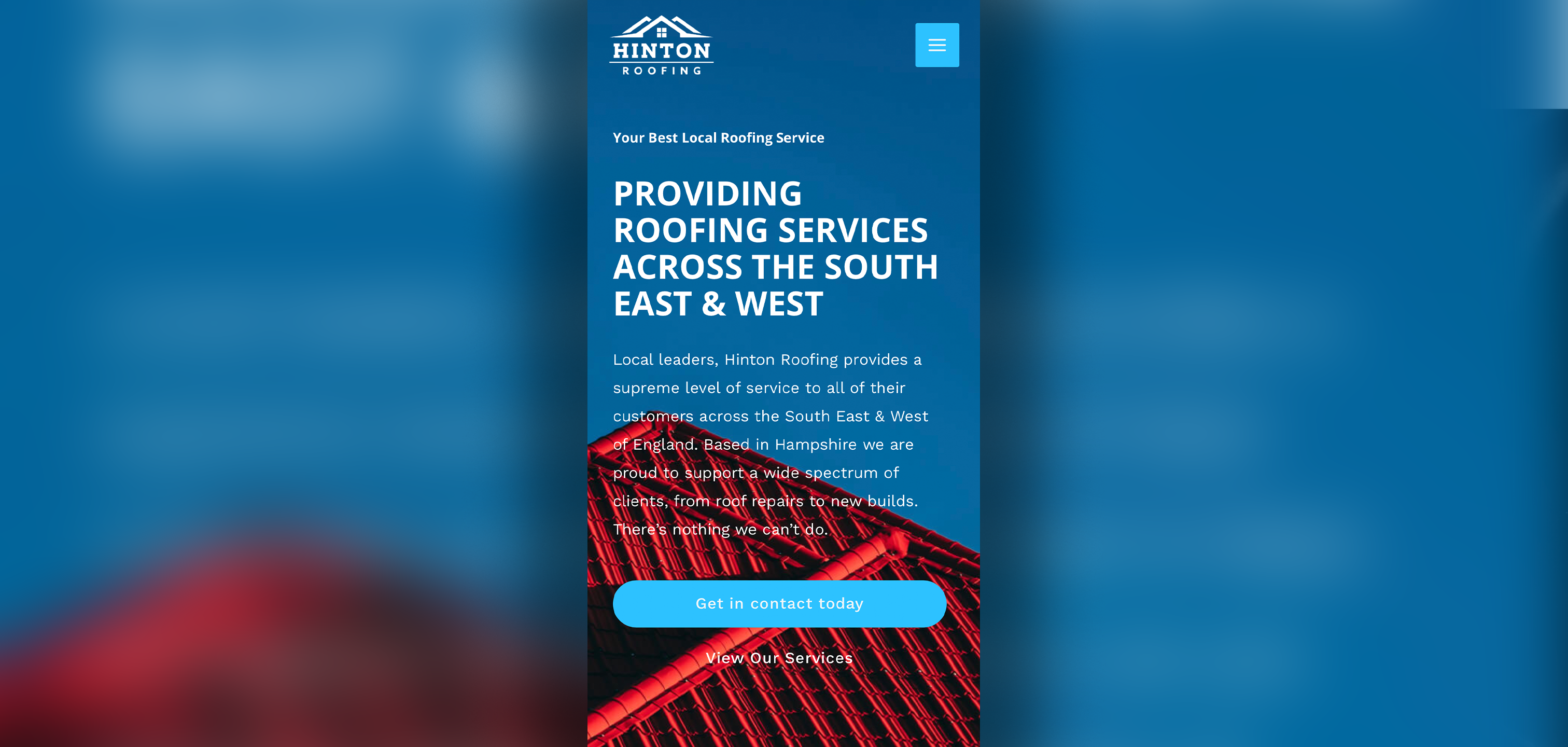 Hinton Roofing website